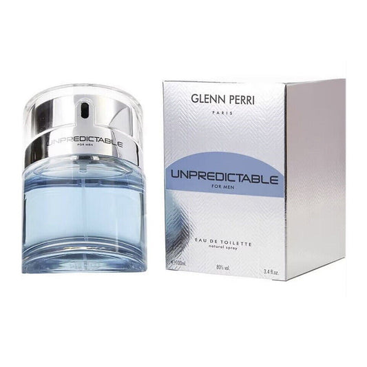 GLENN PERRI UNPREDICTABLE FOR MEN 3.4 OZ EDT SP (SILVER BOX )