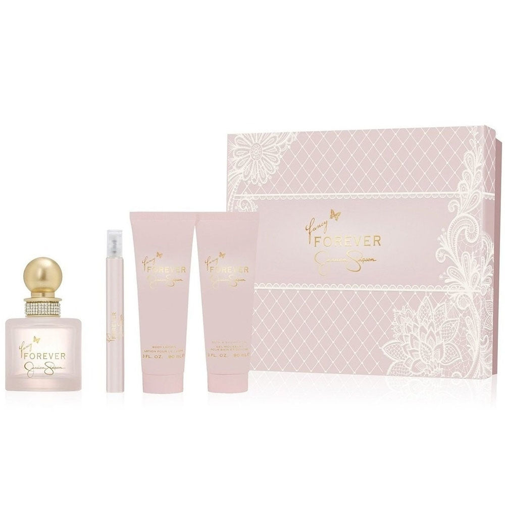 JESSICA SIMPSON "FANCY FOREVER" W 4PCS 3.4 edp+3.0 b/lotion+3.0 bath/ shower gel+10 ml mini  SET