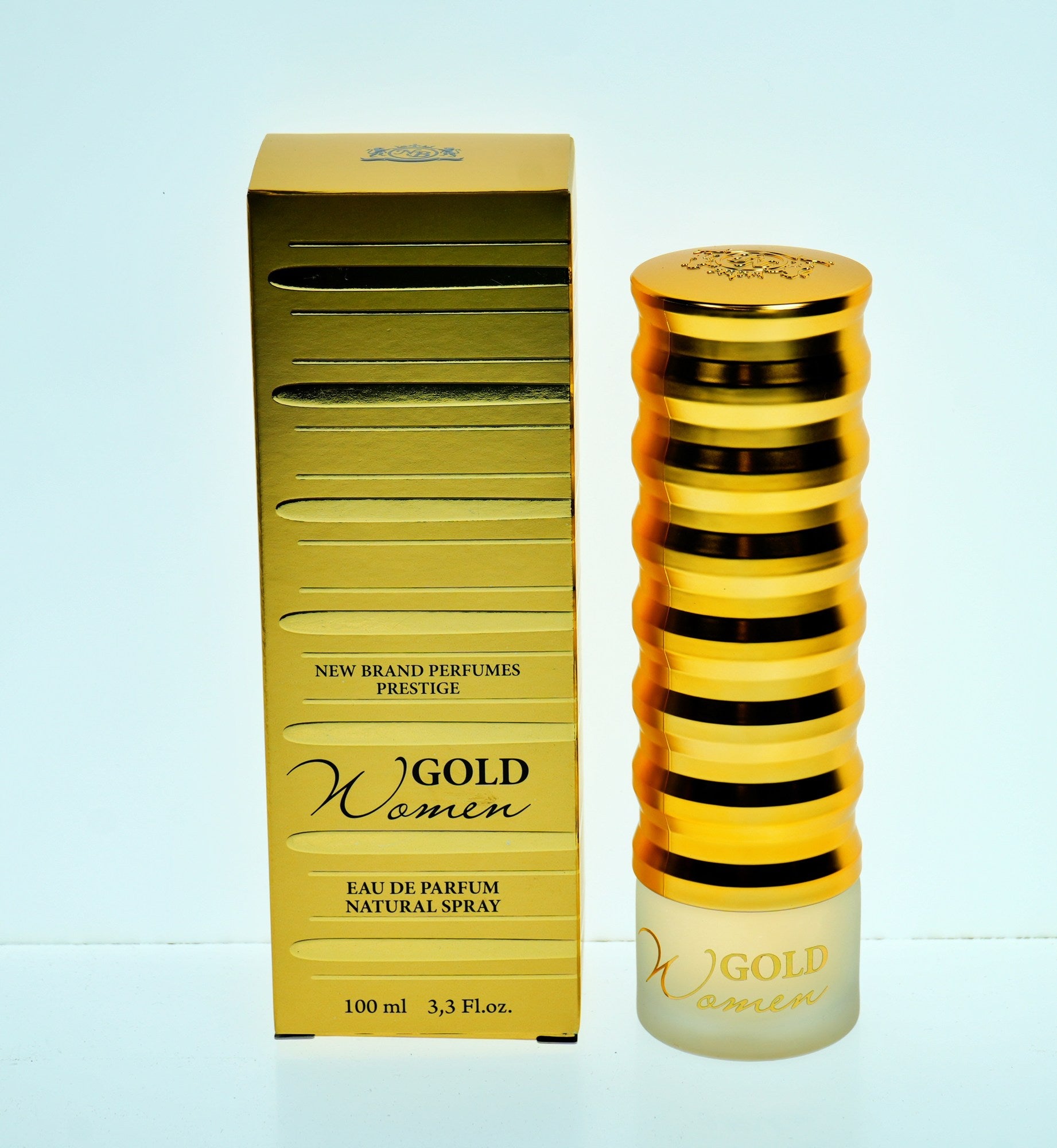NEW BRAND  GOLD W 3.4 OZ EDP  SPR
